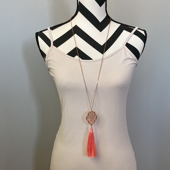 Long Pendant & Tassel Necklace - Picture 6 of 8